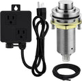 SinkTop Air Switch Kit (Long Full Brass Button) for Disposal, Dual Outlet, (Brushed Nickel)