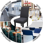 JQinHome 4 Pcs Dining Chair Slipcover, High Stretch Removable Washable Chair Seat Protector Cover for Home Party Hotel Wedding Ceremony