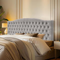 Velvet Upholstered Headboard King/Cal King Size Latest Model Wall Mount, Bed Frame Mount, Featuring High-Density Sponge Padding, Luxury Texture Easy Assembly and Style-Light Gray
