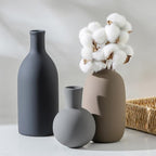 Ceramic Vase Set of 3, Rustic Farmhouse Vases Home Decor Pottery Pampas Vase Decoration Modern Neutral Flowers Vases for Room Decor, Entryway, Living Room, Table, Kitchen, Bedroom - Multicolor
