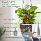 Hanging Planters for Indoor Outdoor Plants, 2 Pack Self Watering Hanging Pot with Drainage Holes & Removable Tray (White, 10'')