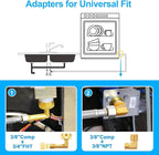 Dishwasher Installation Kit - 20 FT Premium Stainless Steel Braided Dishwasher Hose kit,Food Grade PEX Inner Tube Dishwasher Water Supply Line with 3/8"x3/8"MIP Elbow,3/8"x 3/4" FHT Elbow