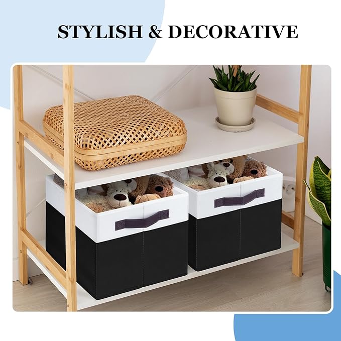 Criusia 6 Pack Closet Organizers and Storage Bins, Cute Dorm Room Essentials for Clothes Beddings Bags, Under Bed Storage Containers, Apartment Essentials Baskets for Organizing (14L*10W*9.5H)