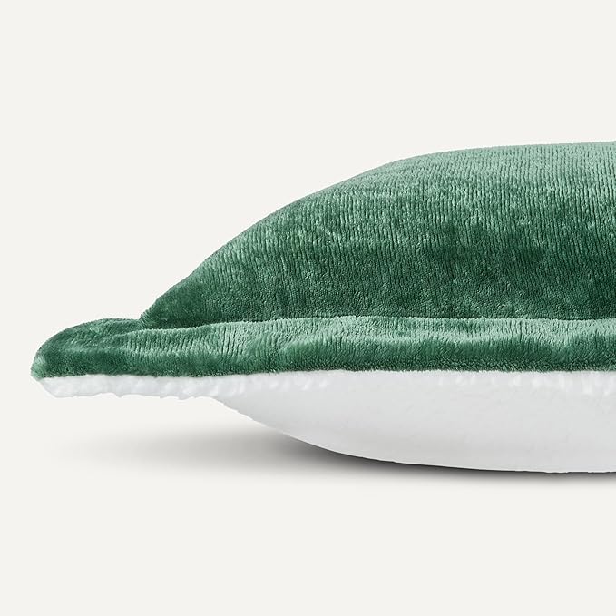 Amazon Basics Reversible Sherpa Comforter Set with Pillow Sham, Green, King