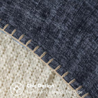 MIULEE Pack of 2 Couch Throw Pillow Covers 18x18 Inch Dark Blue Farmhouse Decorative Pillow Covers with Stitched Edge Soft Chenille Solid Dyed Spring Pillow Covers for Sofa Bed Living Room