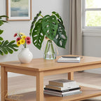 Artificial Flowers Turtle-Back, Alocasia Leaf, in Glass Vase with Faux Water,7Pcs Artificial Leaves Real Touch Latex Leaves for Centerpiece (2, Turtle-Back Leaf)
