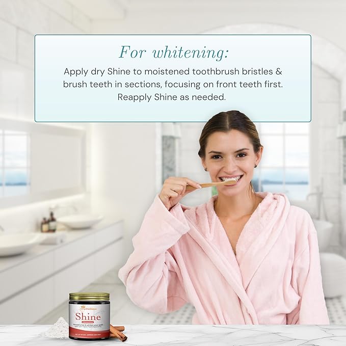 Shine Remineralizing Tooth Powder with Hydroxyapatite, Made in The USA, Flouride Free Tooth Repair, Natural Teeth Whitening Powder, Teeth Polish & Stain Remover, Cinnamon