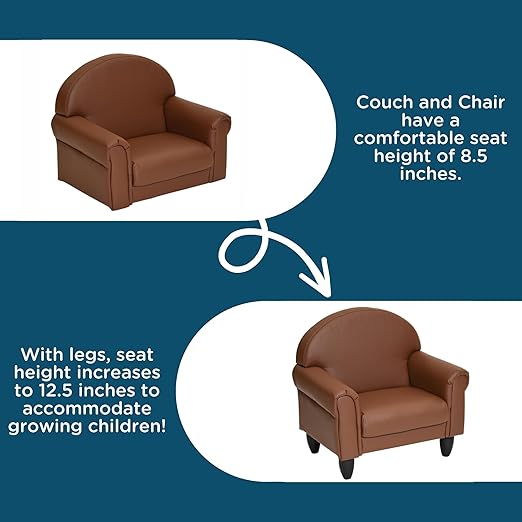 Children's Factory As We Grow Toddler Chair, Flexible Seating for Daycare or Preschool, Kids Reading Couch, Playroom Furniture, Walnut