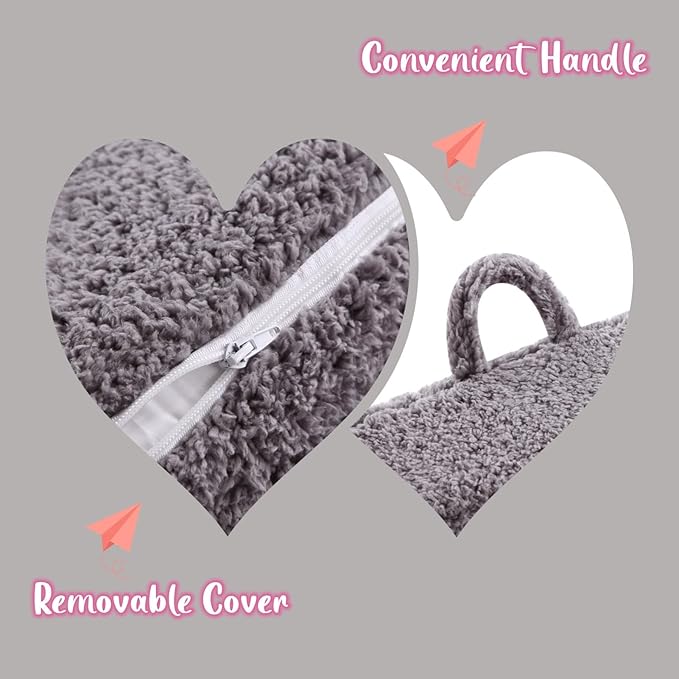 Kids Snuggly-Soft Sherpa Chair, Cuddly Toddler Foam Chair for Boys and Girls, Grey