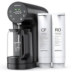 Ecoviva Countertop Reverse Osmosis System RO Water Filter, 5-Stage Filtration, Real-time TDS Monitor, 3:1 Pure to Drain, No Installation Portable Water Purifier-Black