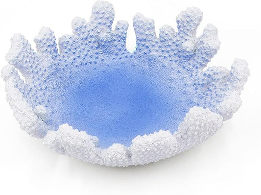 Santorini Blue Coral reef Textured Decorative Bowl,9.45" Medium Resin Decorative Centerpiece Bowl for Coastal Beach theme house table centerpiece decorations & Nautical decorations for coffee table