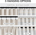 MIULEE 100% Blackout Curtains 84 Inch Long 2 Panels for Bedroom, Thick Luxury Faux Linen Black Out Curtain Room Darkening Back Tab Pleat Window Textured Drapes with Hooks for Living Room, Ivory