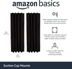 Amazon Basics Portable Blackout Curtain Shade with Suction Cups, 50"W x 78"L, 2-Pack, Black