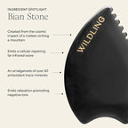 WILDLING Empress Stone Gua Sha Facial Stone I Facial Massage Stone to Lift, Plump, Tone + Sculpt I Patented Design Crafted with 100% Authentic Bian Stone