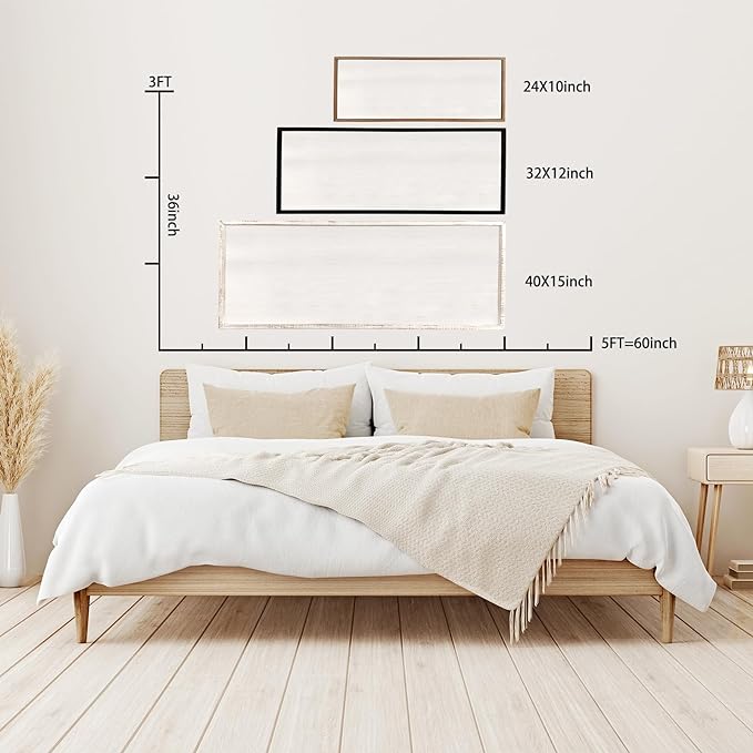 Sweet Dreams Wall Decor Above Bed 40''×15'' Master Bedroom Large Sweet Dreams Sign Farmhouse Wall Decor Guest Room Wood Rustic Framed Over Bed Wall Art Hanging Decoration (White)
