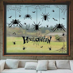 Halloween Spider Web Bat Patterns Wall Decals - Peel and Stick Removable Stickers for Scary Theme Party Decorations