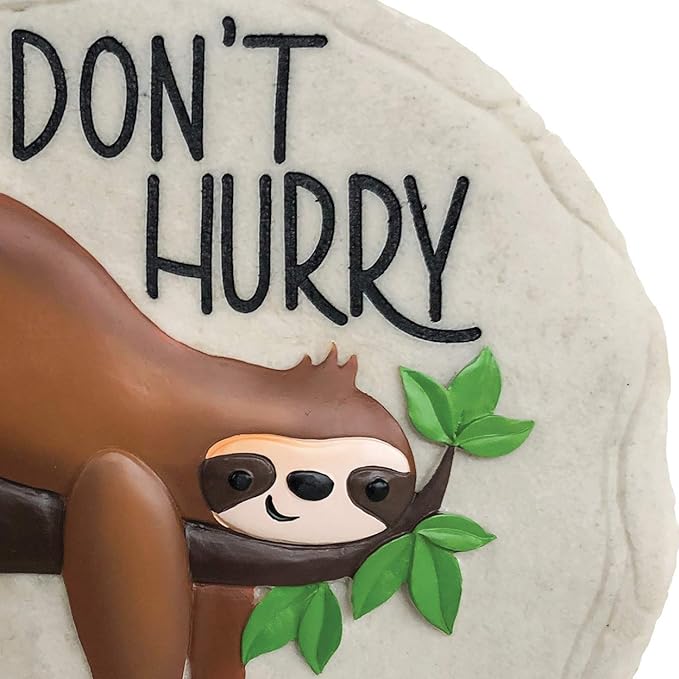 Spoontiques - Garden Décor -Sloth Stepping Stone - Decorative Stone for Garden