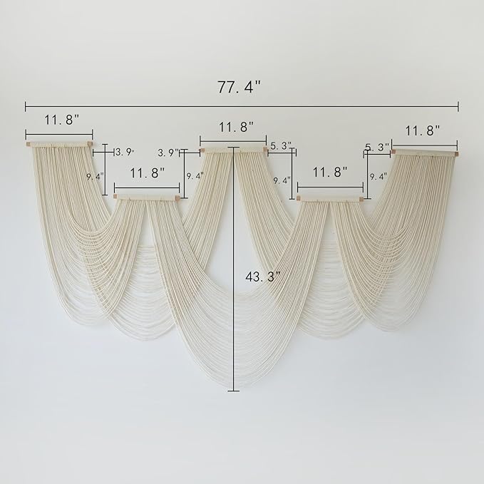 IOWER Macrame Wall Hanging Large Wall Home Decor Modern Fiber Wall Art Geometric Decoration Headboard Living Room Bedroom Backdrop