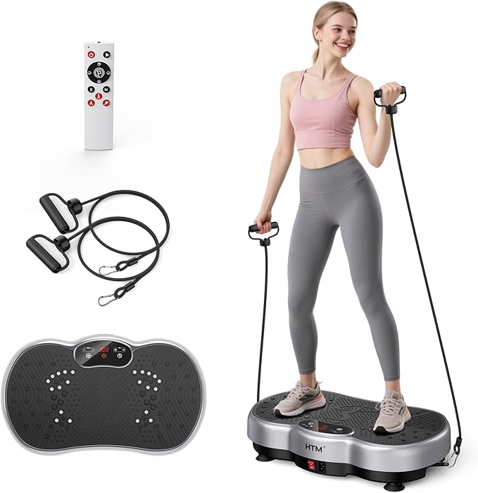 Vibration Plate Exercise Machine - 300 lbs Weight Capacity, 120 Speed Levels, 9 Workout Modes for Home Fitness, Muscle Toning & Weight Loss