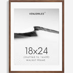 18x24 Poster Frame Natural Solid Walnut Photo Frames with 16x20 Removable Mat Wall Hanging Large Handcrafted Frame with HD Plexiglass Wall and Tabletop Display Large Picture Frame