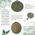 Gifts for Mom & Grandma - Outdoor Wind Chimes with Engraved Tree of Life, Large Patio Hanging Decor for Garden, Yard, Christmas, Anniversary Celebrations
