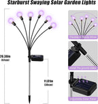 Solar Lights Outdoor Garden Purple – 36 LEDs Solar Firefly Lights, Purple Swaying Lights Outdoor Waterproof, 6 Pack 6 Heads Garden Decorative for Yard Patio Pathway Lawn Decorations