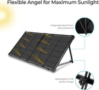 Renogy 100 Watt 12 Volt Portable Solar Panel with Waterproof 20A Charger Controller Foldable 100W Solar Suitcase with Adjustable Kickstand for Power Station, 100W Panel-20A Controller, Black