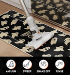 Halloween Kitchen Mat Set of 2, Ghosts Boo Halloween Kitchen Decor, Halloween Rug for Floor, Indoor Spooky Home Decor with Non-Slip Backing,17 x 29 Inch & 17 x 47 Inch