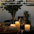 Flameless Candles Battery Operated with Timer, 3D Moving Flame Flickering, Last 600+ Hours Battery Candles, 3" x 5" Ivory Real Wax Electric LED Candle for Wedding Party Decorations