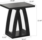 End Tables Living Room, Side Table Beside Sofa, Nightstand for Bedroom, Couch Side Table with Shelf, Modern End Table for Living Room, Black End Table