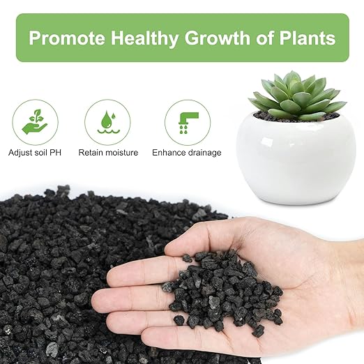 5 lbs Pebbles for Indoor Plants, Succulent, Cactus, 1/5 Inch Small Lava Rock for Plants Drainage, Natural Horticultural Volcanic Rock, Top-Dressing