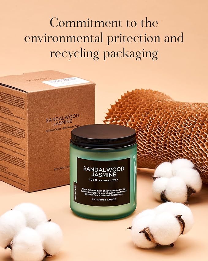 M&SENSE Summer's Night Scented Candle, All Natural Soy Wax Clean Non Toxic Manly Candle for Home, 7.05oz Up to 50 Hours Burn Time in Glass Jar for Bedroom