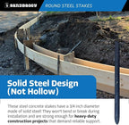 Sandbaggy Round Steel Concrete Form Stakes with Nail Holes - Rust Resistant Coating - Removable, Reusable (40, 3/4 in X 12 in)