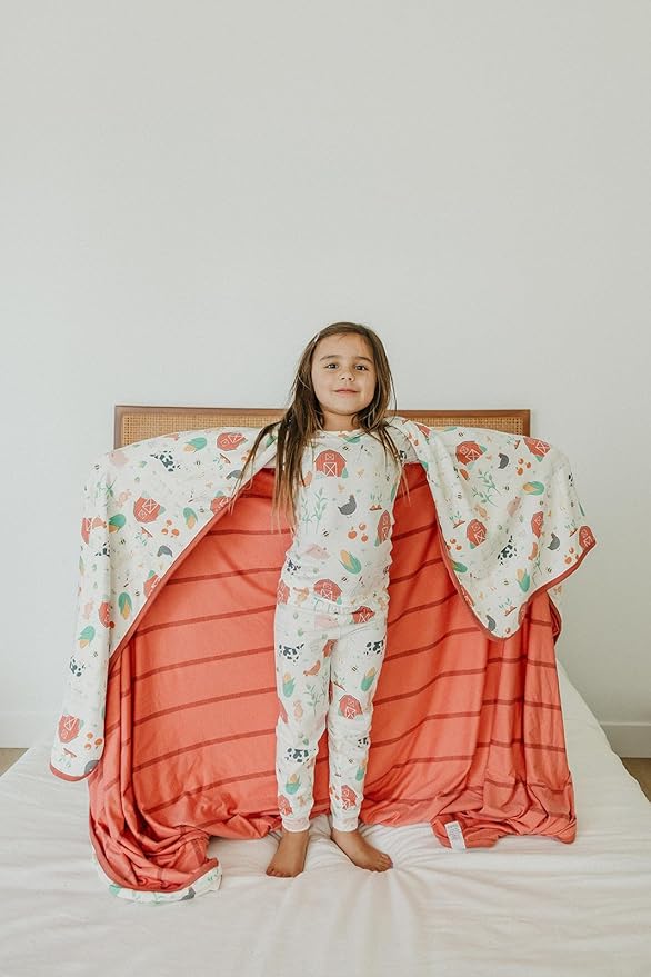Copper Pearl Jumbo 3-Layer Baby Blanket: Soft Baby Quilts for Boys and Girls | Breathable, Cozy, Toddler Blanket | Baby Quilt for Newborns | 46x46 Premium Polyester/Rayon | Farmstead