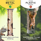 FEED GARDEN Metal Bird Feeders for Outdoors Hanging, 6-Port Tube BirdFeeders for Outside, Finch Feeders for Outside, Brushed Copper Finishing, Bird Feeder with Heavy Duty Metal Lid, Chew-Proof 1 Pack
