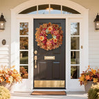 26" Fall Wreath for Front Door - Large Artificial Maple Leaves Fake Silk Peony Faux Pumpkin Outdoor Wreath for Porch, Window,Farmhouse,Home,Thanksgiving Day Harvest Festival Autumn Decor