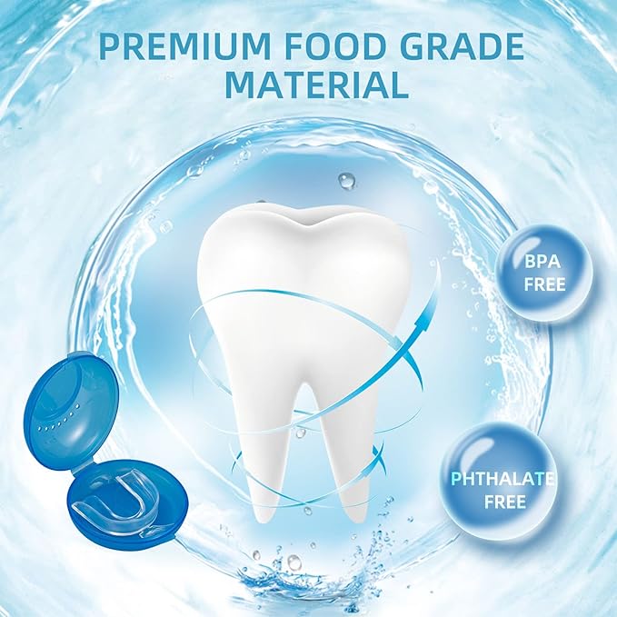 Thermoplastic Teeth Whitening Mouth Trays Tooth Mouth Guard Whitening Teeth Trays with Case Mold Dental Oral Care Kit for Sports, Guard Teeth Grinding at Night for Sleep Well