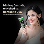 BENTODENT Fluoride Free Organic Charcoal Toothpaste with Bentonite Clay for Teeth Whitening- Natural Sensitive Teeth Whitening Toothpaste, Vegan, Travel