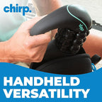 Chirp RPM Mini - Rolling Percussive Massager, Percussive Therapy, Whole Body Relief, Deep Tissue and Muscle Recovery, Percussion Massage, Rechargeable, Hands-Free Base, Powerful, 3-Speed Spin