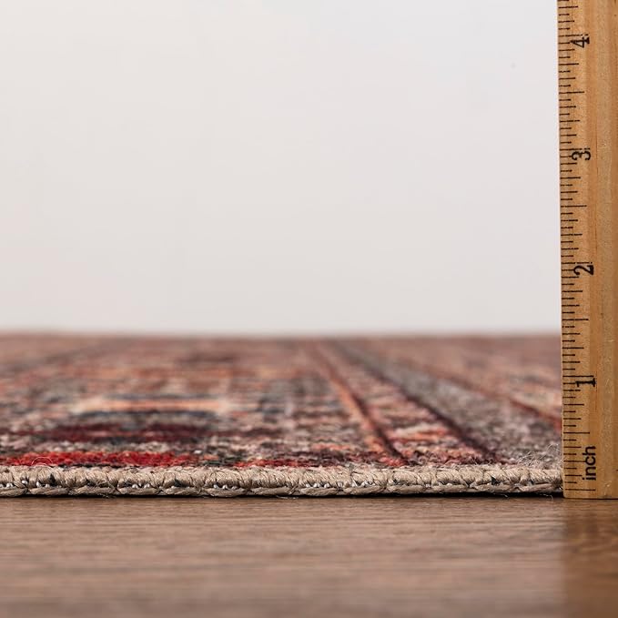 Keen Home Design 2x7 Rug - Machine Washable Runner Rug with Non-Slip Backing, Ideal for Hallway, Entryway, Kitchen, Laundry Room - Vintage, Easy Clean, Durable, Low Pile Rug - (2'6" x 7')