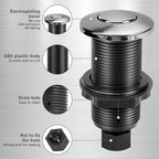 Garbage Disposal Air Switch Kit, Garbage Disposal Button, Sink Top Waste Disposer On/Off Switch, UL Listed Air Switch Compatible with All Garbage Disposals (Brushed Stainless Steel）