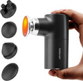 Mini Massage Gun Deep Tissue, Portable Hand Held Massager Gun with Heat, Portable Percussion Muscle Massager with 4 Massage Heads for for Dad, Office, Home, Athletes