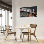 RyounoArt New York City Pictures Wall Art NYC Skyline Canvas Paintings Brooklyn Night Cityscape Prints Wall Decor Framed 20x36 Inch