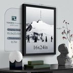 16x24 Poster Frame 3 Pack - Black, Textured Solid Wood Picture Frame, Wall Gallery Photo Frame