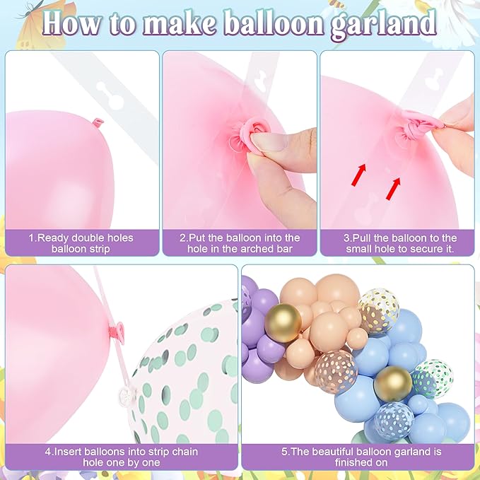 Amandir 164PCS Pastel Balloon Garland Kit, Rainbow Easter Unicorn Balloon Arch, Colorful Gold Confetti Balloons for Pastel Easter Baby Shower Wedding Ice Cream Mermaid Party Decorations Supplies