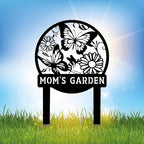Personalized Butterfly Garden Metal Sign with Stake, Custom Address Plaque Yard Name Sign, Farmhouse Decorations