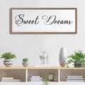 Sweet Dreams Wall Decor Above Bed 32x12 Inch Large Master Bedroom Hanging Wood Rustic Framed Farmhouse Sweet Dreams Sign Guest Room Aesthetic And Minimalist Over Bed Wall Art（Wood White）