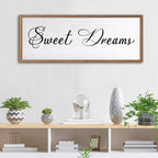 Sweet Dreams Wall Decor Above Bed 32x12 Inch Large Master Bedroom Hanging Wood Rustic Framed Farmhouse Sweet Dreams Sign Guest Room Aesthetic And Minimalist Over Bed Wall Art（Wood White）