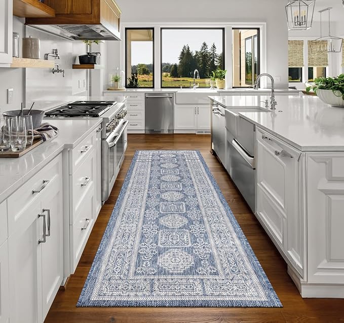 Keen Home Design Terrace Outdoor Runner Rug - 2x8 Washable Indoor/Outdoor Rug for Patio, Kitchen, Balcony, Beach, Garden, Deck and Porch, Size: 2'2"x7'7"