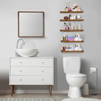 Sorbus Floating Shelves for Wall, Bathroom Shelves Wall Mounted for Kitchen, Bedroom, Living Room, Bathroom Storage, Over Toilet, Hanging Book Shelf for Ｗall Home Decor (Rustic Brown, 5 Pack)